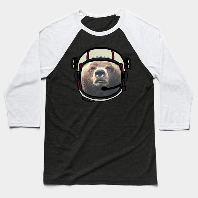 Grid Bear in Space Baseball T-Shirt by gridtalk